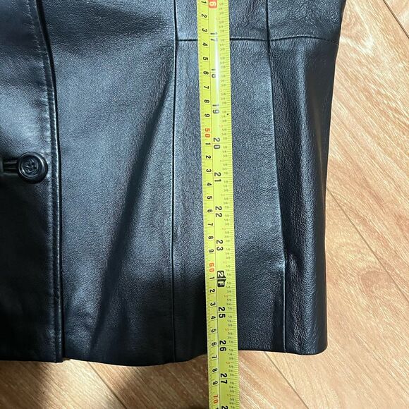 Croft & Barrow Leather Jacket Size L Black Retro Express Motorcycle Style Y2k - Picture 5 of 7